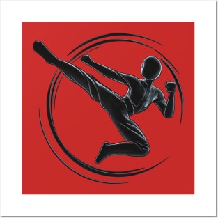 Elevate Your Style: Stickman Fly Kick Tee Posters and Art